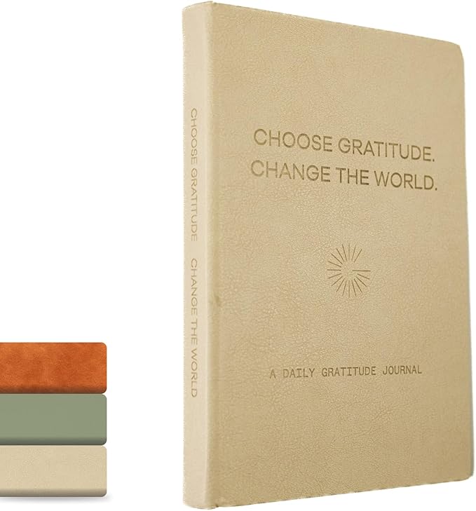 Gratitude Gifted 5-Minute Guided Gratitude Journal for Men & Women – Daily Gratitude Prompts, Mindfulness & Self-Care, Leather Bound Hardcover, Undated, Simple Journal to Foster Happiness & Positivity
