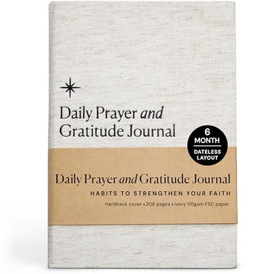 Christian Journal Co Daily Prayer & Gratitude Journal - 6 Months | Black Leather Day Planner for Bible Affirmations & Prayer Requests | Positivity Book for Study & Praying | Religious Gift - Forever Consciousness