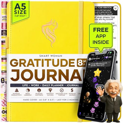 Manifestation Journal - 5 Minute Manifesting & Self Care Journal | 90 - Day Undated Daily Planner for Positivity, Affirmations & Gratitude | Guided Mindfulness, Reflection | Vision Board + Stickers - Forever Consciousness