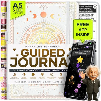 Manifestation Journal - 5 Minute Manifesting & Self Care Journal | 90 - Day Undated Daily Planner for Positivity, Affirmations & Gratitude | Guided Mindfulness, Reflection | Vision Board + Stickers - Forever Consciousness