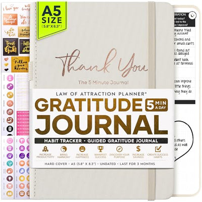 Manifestation Journal - 5 Minute Manifesting & Self Care Journal | 90 - Day Undated Daily Planner for Positivity, Affirmations & Gratitude | Guided Mindfulness, Reflection | Vision Board + Stickers - Forever Consciousness