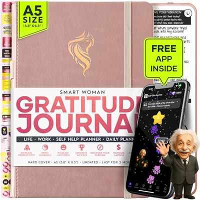 Manifestation Journal - 5 Minute Manifesting & Self Care Journal | 90 - Day Undated Daily Planner for Positivity, Affirmations & Gratitude | Guided Mindfulness, Reflection | Vision Board + Stickers - Forever Consciousness