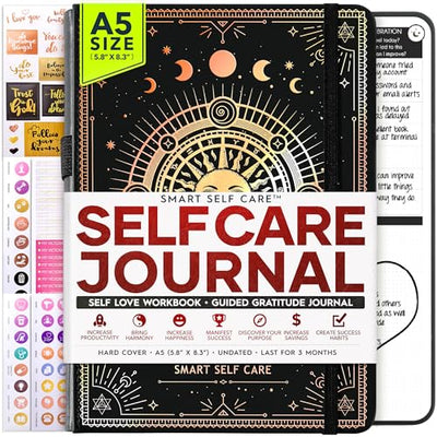 Manifestation Journal - 5 Minute Manifesting & Self Care Journal | 90 - Day Undated Daily Planner for Positivity, Affirmations & Gratitude | Guided Mindfulness, Reflection | Vision Board + Stickers - Forever Consciousness