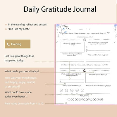 Gratitude Journal: Daily Mindfulness Prompts, Positivity Tracker & Happiness Exercises - Guided Reflective Writing, Self - Care Journal for Women &Men (Pink) - Forever Consciousness