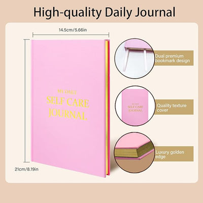 Gratitude Journal: Daily Mindfulness Prompts, Positivity Tracker & Happiness Exercises - Guided Reflective Writing, Self - Care Journal for Women &Men (Pink) - Forever Consciousness