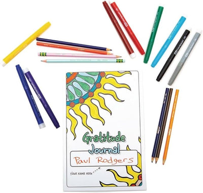 S&S Worldwide Teen Gratitude Journal Class Pack. 100 - pgs, Daily Prompts, Cover to Color, Inspiring Quotes, For Self - Esteem, Positive Thinking, Mindfulness, Resilience, Ages 12 and up, 6"x9", Pk 12 - Forever Consciousness