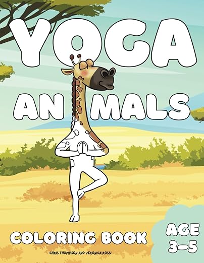 Yoga Animals Coloring Book      Paperback – Large Print, May 13, 2024