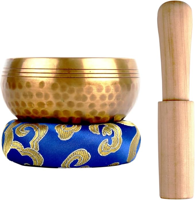 Tibetan Singing Bowl Set ，Sound Bowl Meditation Bowl，hand Hammered in Nepal For Yoga, Mindfulness, Healing & Chakra balancing,Meditation- 3.15 inch