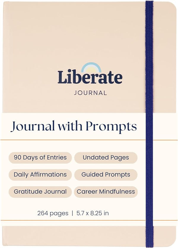 Liberate Daily Gratitude Journal – Guided Mental Fitness Journal for Self-Care, Reflection with Prompts – Undated, 90-Day, Daily Journal - As Seen on Shark Tank