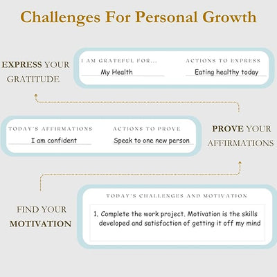 The Advanced Gratitude Journal | Affirmations, Purpose & Mindfulness | Daily Challenges & Habit Tracker for Growth | Diary Notebook for Reflection | Life Planner & Gratitude Journal for Women & Men - Forever Consciousness