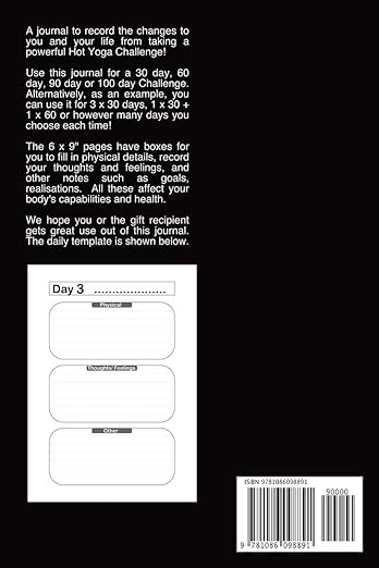 Journal Up To 100 Days of Hot Yoga Challenge: A fabulous notebook for recording your experiences and the effect on your body and mind. Placeholders ... Use for 10 day, 30, 60 , 90 or 100 days! Paperback – July 29, 2019 - Forever Consciousness