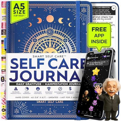 Manifestation Journal - 5 Minute Manifesting & Self Care Journal | 90 - Day Undated Daily Planner for Positivity, Affirmations & Gratitude | Guided Mindfulness, Reflection | Vision Board + Stickers - Forever Consciousness