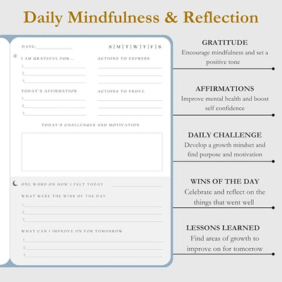 The Advanced Gratitude Journal | Affirmations, Purpose & Mindfulness | Daily Challenges & Habit Tracker for Growth | Diary Notebook for Reflection | Life Planner & Gratitude Journal for Women & Men - Forever Consciousness