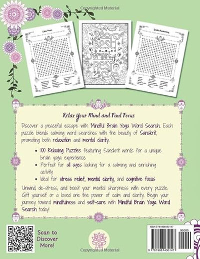 Mindful Brain Yoga Word Search: Relaxing Puzzles with Sanskrit for Calm and Mental Focus Paperback – Large Print, September 17, 2024 - Forever Consciousness