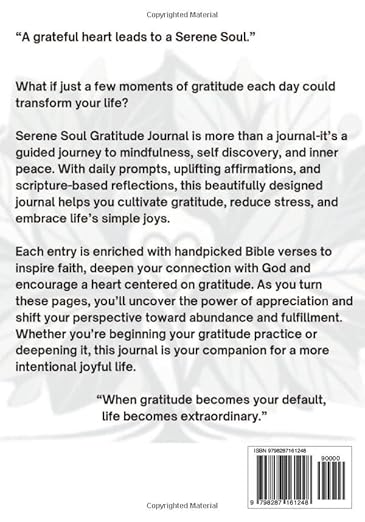 Serene Soul 30 Day Gratitude Journal: Transform Your Life With One Grateful Moment At A Time Paperback – June 12, 2025 - Forever Consciousness
