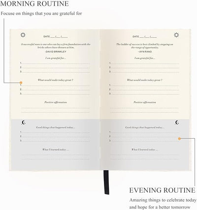 The Gratitude Journal for More Happiness, Optimism, Affirmation & Reflection - An Effective Manifestation Guide Journal, Undated Daily Journals for Women & Men (Beige) - Forever Consciousness