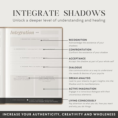 Shadow Work Journal & Workbook (Premium) for Personal Growth, Healing - Guided Audio, Exercises for Self - Reflection, Inspired by Carl Jung, Mindfulness & Mental Health - Forever Consciousness