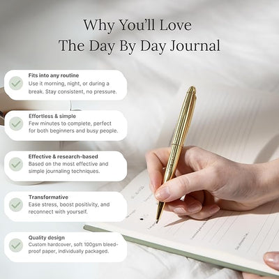 Day by Day Daily Gratitude Journal 2025 for Mindfulness, Happiness, Reflection, and Self Care, Undated Planner Gifts for Women & Men - Forever Consciousness