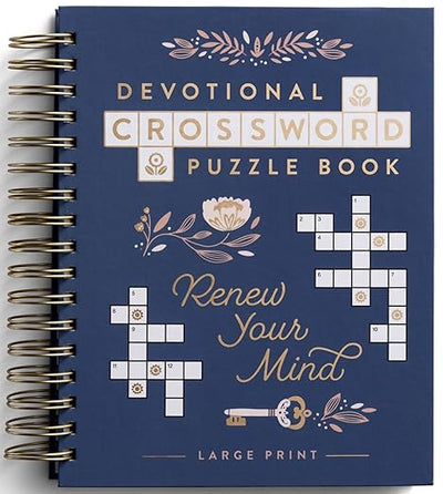 Devotional Crossword Puzzle: Renew Your Mind (Large Print)      Spiral-bound – April 15, 2025