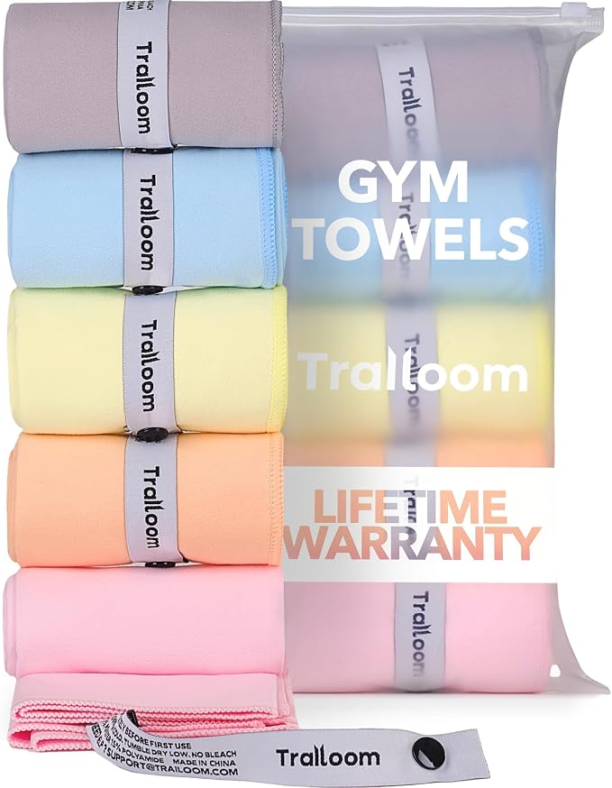 Trailoom Microfiber Gym Towels, Quick Dry, Highly Absorbing, Odor-Free