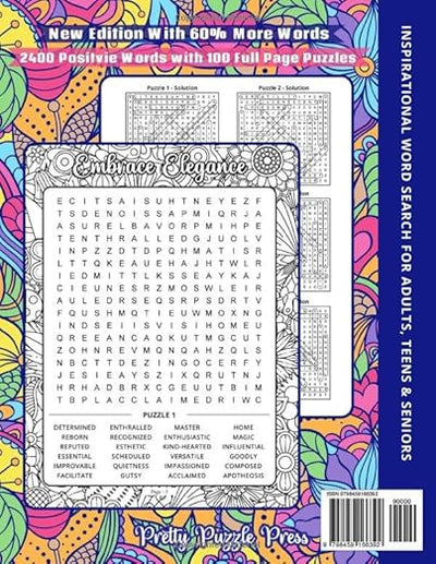 Inspirational Word Search for Adults, Teens & Seniors: Large Print Word Search Puzzle Book to Keep the Brain Active & Mind Relaxed with Positive, Uplifting & Good Vibes Words Paperback – Large Print, August 18, 2021 - Forever Consciousness