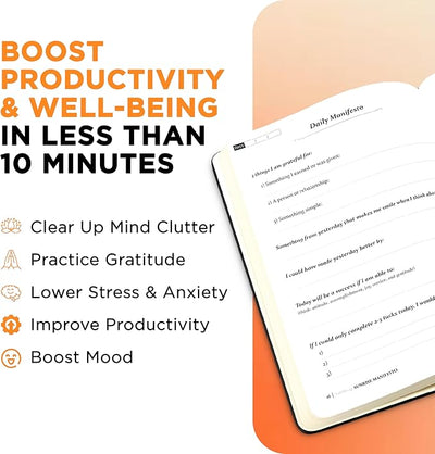 SaltWrap Sunrise Manifesto: Daily Morning Guided Journal for Gratitude, Mindfulness, Wellness, Self Care for Women & Men – 5 Minute Reflection Journal - Forever Consciousness