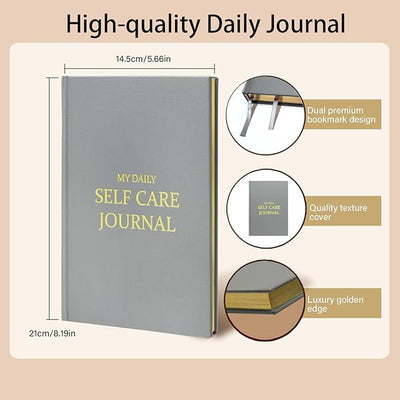 Gratitude Journal: Daily Mindfulness Prompts, Positivity Tracker & Happiness Exercises - Guided Reflective Writing, Self - Care Journal for Women &Men (Grey) - Forever Consciousness