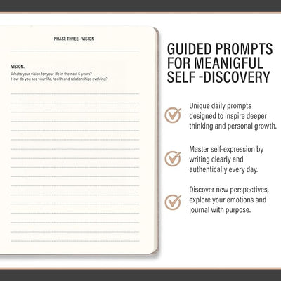 MindPanda Reflect Journal - The Ultimate Guided Journal with Daily Prompts For Gratitude, Mindfulness & Daily Reflection - Mood Tracker & Gratitude Log for Happiness & Self Care. Premium Non - Bleed - Forever Consciousness