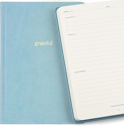Ink+Volt Daily Gratitude Journal for Women & Men, Original Design with Inspirational Quotes, Grateful Journal for Happiness, Mindfulness, Affirmations & Reflection - 6x8.5 in, Sky Blue