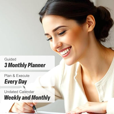 Manifestation Journal - 5 Minute Manifesting & Self Care Journal | 90 - Day Undated Daily Planner for Positivity, Affirmations & Gratitude | Guided Mindfulness, Reflection | Vision Board + Stickers - Forever Consciousness