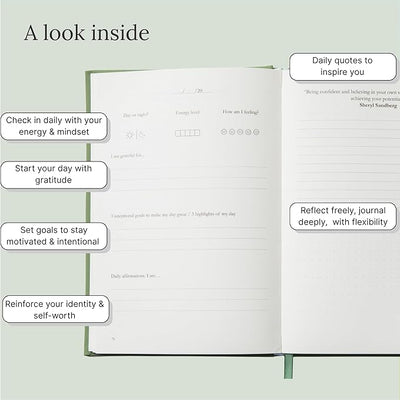 Day by Day Daily Gratitude Journal 2025 for Mindfulness, Happiness, Reflection, and Self Care, Undated Planner Gifts for Women & Men - Forever Consciousness