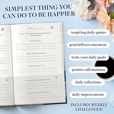 Best Gratitude Journal with Daily Affirmation Cards - Mindfulness Journal for Happiness, Productivity, Self - Care, and Positive Thinking - Ideal Gift for Women and Men, 200 Pages, Premium Quality - Forever Consciousness