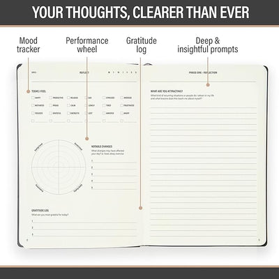MindPanda Reflect Journal - The Ultimate Guided Journal with Daily Prompts For Gratitude, Mindfulness & Daily Reflection - Mood Tracker & Gratitude Log for Happiness & Self Care. Premium Non - Bleed - Forever Consciousness