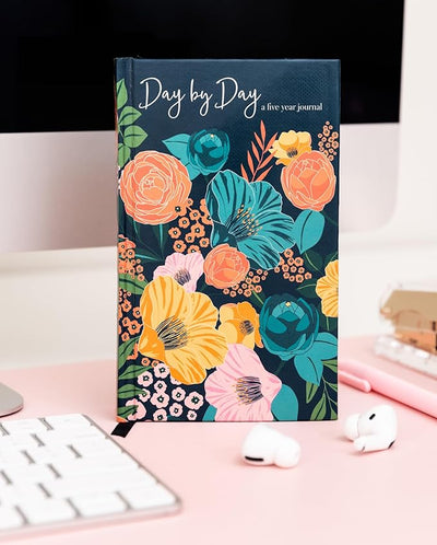 Steel Mill & Co 5 Year Journal, One Line A Day Memory Book, Small 6.5" x 4" Daily Gratitude Journal for Women, Garden Blooms - Forever Consciousness