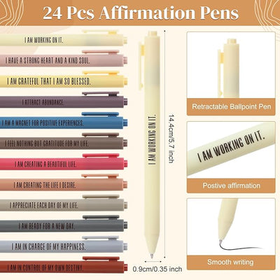 Kosiz 48 Pcs/24 Set 24 Pcs/12 Set Positive Affirmation Gifts Gratitude Spiral Notebooks with Pens Motivational Encouragement Notepads Daily Affirmations Journal for Women (Rainbow) - Forever Consciousness