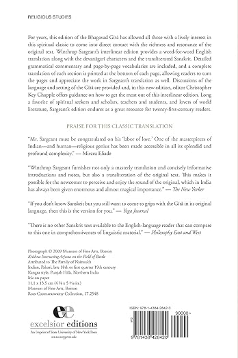 The Bhagavad Gītā: Twenty - fifth–Anniversary Edition (Excelsior Editions) Paperback – March 19, 2009 - Forever Consciousness