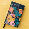 Steel Mill & Co 5 Year Journal, One Line A Day Memory Book, Small 6.5" x 4" Daily Gratitude Journal for Women, Garden Blooms - Forever Consciousness
