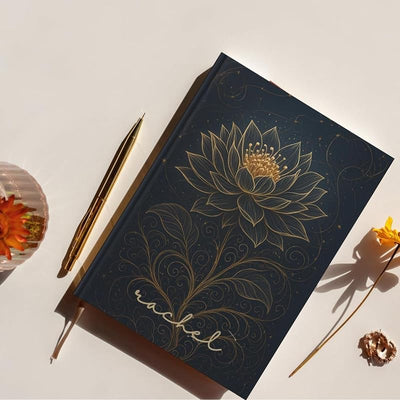 Lotus Flower Hardcover Journal, Divine Energy Field Writing Journal, Meditation Notebook Yoga Diary, Spiritual Sketchbook, Inspirational Planner, Yogi Gifts For Women, Gift For Yoga Teacher - Forever Consciousness