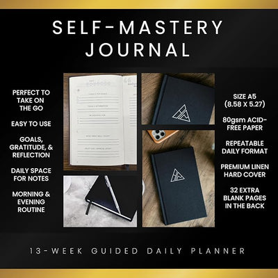 Self - Mastery Journal for Men - Daily Productivity Journal for Happiness, Gratitude, Mindfulness, Self Care & Reflection – Goal / Guided Journal for Men & Women – Inspirational Journal - Forever Consciousness