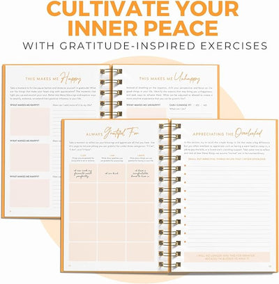 Gratitude Journal for Women: Thankfulness Prompts & Daily Positive Affirmations, Guided Planner & Thoughtful Gift for Self-Love & Happiness Journaling