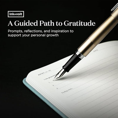 Ink+Volt Daily Gratitude Journal for Women & Men, Original Design with Inspirational Quotes, Grateful Journal for Happiness, Mindfulness, Affirmations & Reflection - 6x8.5 in, Sky Blue - Forever Consciousness