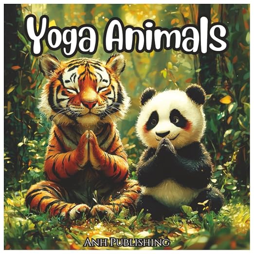 Yoga Animals Cute Anime Coloring Book For Kids: Adorable Animals Practicing Yoga Poses – A Fun and Relaxing Coloring Book for Kids Ages 4-8