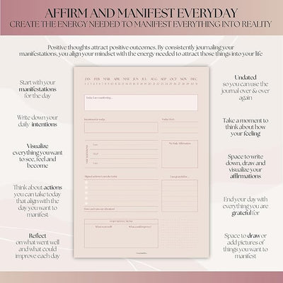 Manifestation Journal | Law of Attraction Daily Planner to Manifest your Dream Life - A5 Lux - Forever Consciousness