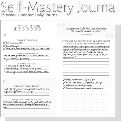 Self - Mastery Journal for Men - Daily Productivity Journal for Happiness, Gratitude, Mindfulness, Self Care & Reflection – Goal / Guided Journal for Men & Women – Inspirational Journal - Forever Consciousness
