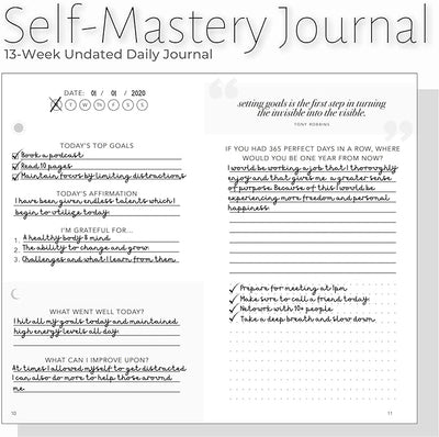 Self - Mastery Journal for Men - Gratitude Journals – 5 Minute Journal - Reflection Manifestation Journals for Mindfulness – Self Care Journal – Goal / Guided Gratitude Journal for Women & Men - Forever Consciousness