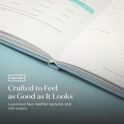 Ink+Volt Daily Gratitude Journal for Women & Men, Original Design with Inspirational Quotes, Grateful Journal for Happiness, Mindfulness, Affirmations & Reflection - 6x8.5 in, Sky Blue - Forever Consciousness