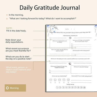 Gratitude Journal: Daily Mindfulness Prompts, Positivity Tracker & Happiness Exercises - Guided Reflective Writing, Self - Care Journal for Women &Men (Grey) - Forever Consciousness