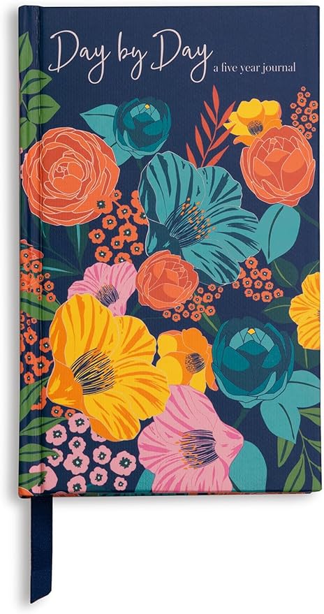 Steel Mill & Co 5 Year Journal, One Line A Day Memory Book, Small 6.5" x 4" Daily Gratitude Journal for Women, Garden Blooms