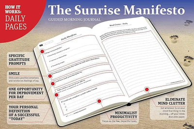 SaltWrap Sunrise Manifesto: Daily Morning Guided Journal for Gratitude, Mindfulness, Wellness, Self Care for Women & Men – 5 Minute Reflection Journal - Forever Consciousness