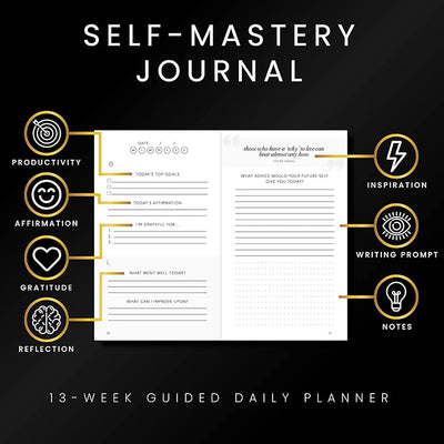 Self - Mastery Journal for Men - Daily Productivity Journal for Happiness, Gratitude, Mindfulness, Self Care & Reflection – Goal / Guided Journal for Men & Women – Inspirational Journal - Forever Consciousness